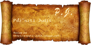Pászti Judit névjegykártya